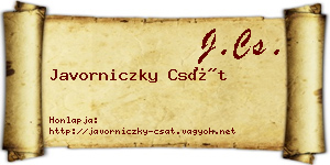 Javorniczky Csát névjegykártya